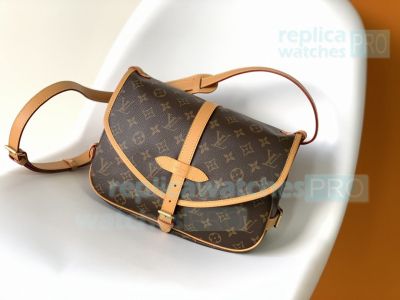 Best Replica L--V Monogram Saumur MM Shoulder Bag Brown